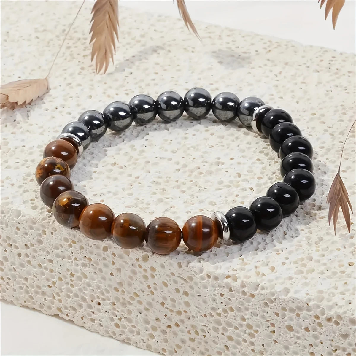 Bracelet Triple Protection • Tourmaline Noire, Œil de Tigre & Hématite